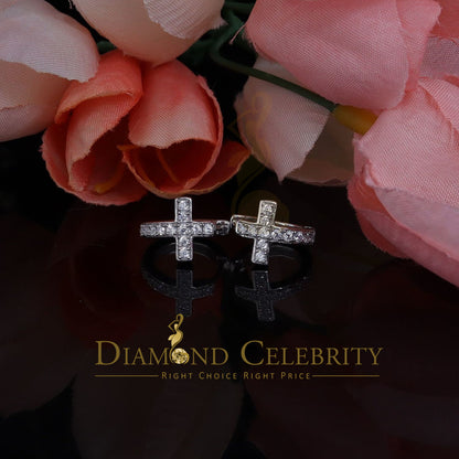 DiamondCelebritees  White 925 Sterling Silver 0.72ct Cubic Zirconia Women's & Men's Hoop Earrings