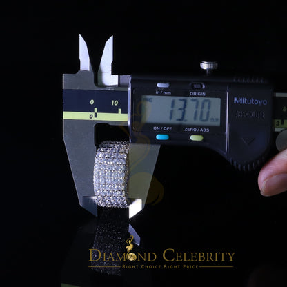 DiamondCelebritees 925 Cubic Zirconia 22.50ct White 925 Sterling Silver Eternity Men's Ring Size 10