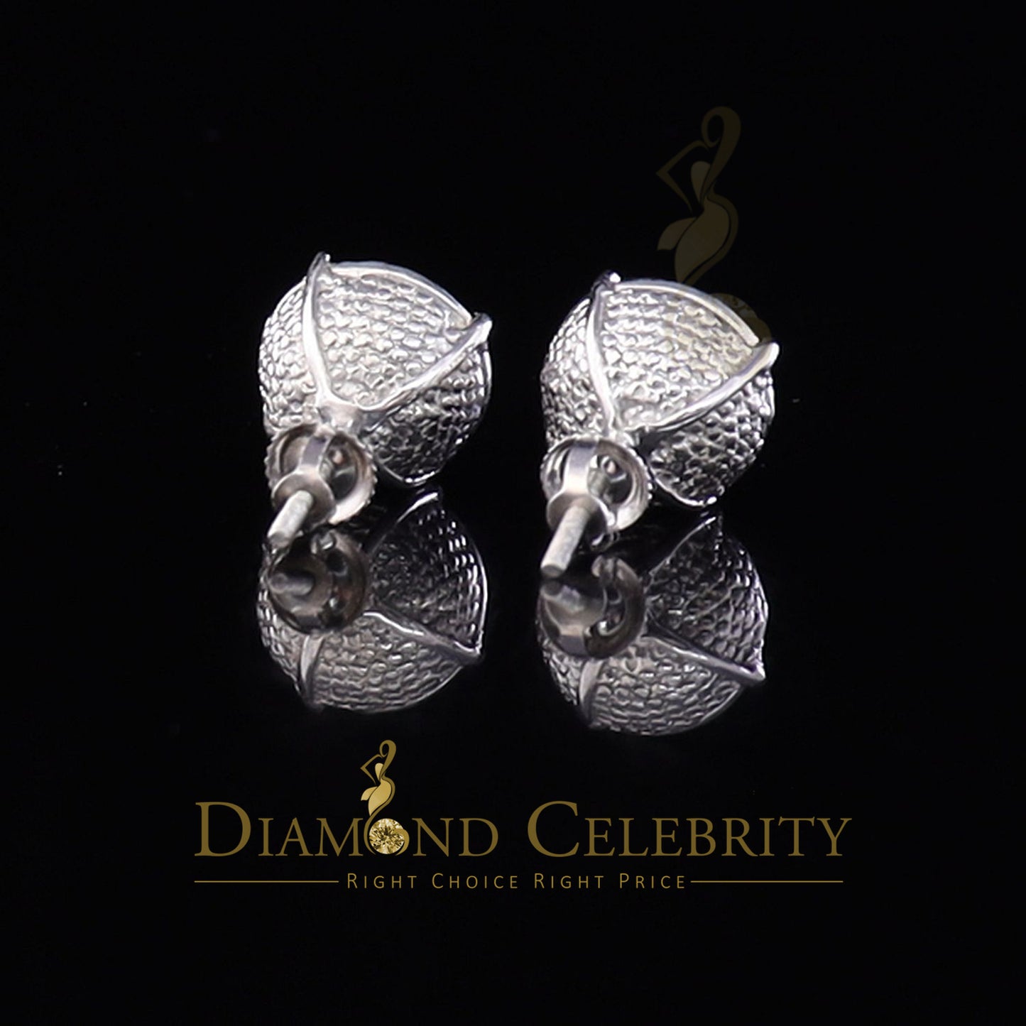 DiamondCelebritees 925 Sterling Silver 0.30ct Diamond For Women's/ Men's White Stud Round Earrings