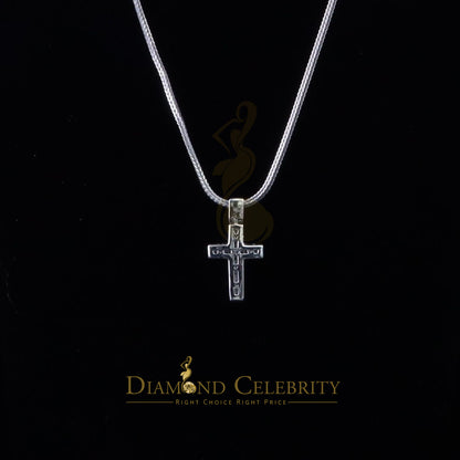 DiamondCelebritees  Real 0.33ct Diamond 925 Sterling Silver CROSS White Charm Necklace Pendant