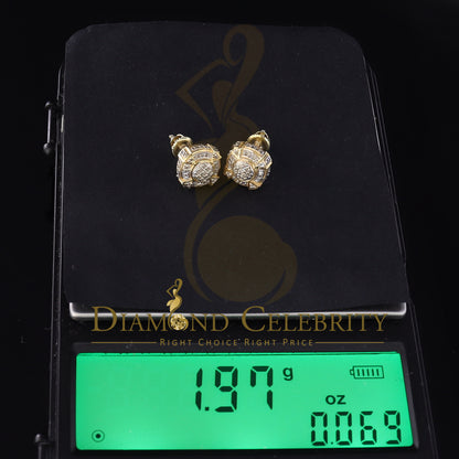 DiamondCelebritees  Aretes Para Hombre Silver 0.25ct Diamond For Ladies / Gent's Yellow Stud Earring