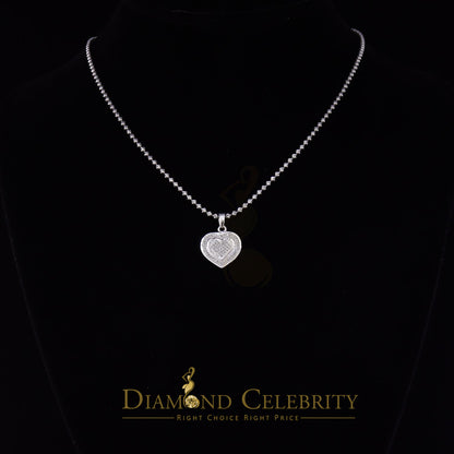 DiamondCelebritees  HEART Charm Real 0.25ct Diamond 925 Sterling Silver Necklace Pendant in White