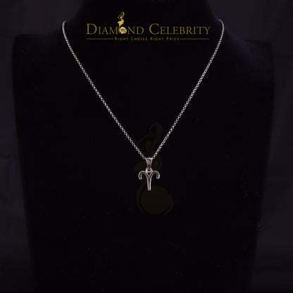 DiamondCelebritees 0.42ct Cubic Zirconia White Silver ARIES-APRIL Month Pendant for Men's & Women's