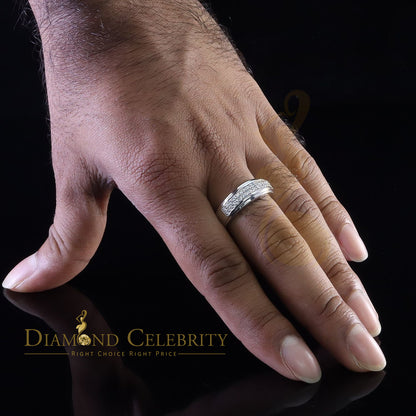 DiamondCelebritees White Silver Round Cubic Zirconia 1.25ct Men Adjustable Ring From SZ 10 to 12