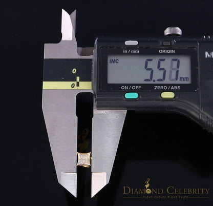 DiamondCelebritees 10K Real Yellow Gold with 0.05ct Real Diamond Square Stud Earring for Men/Women