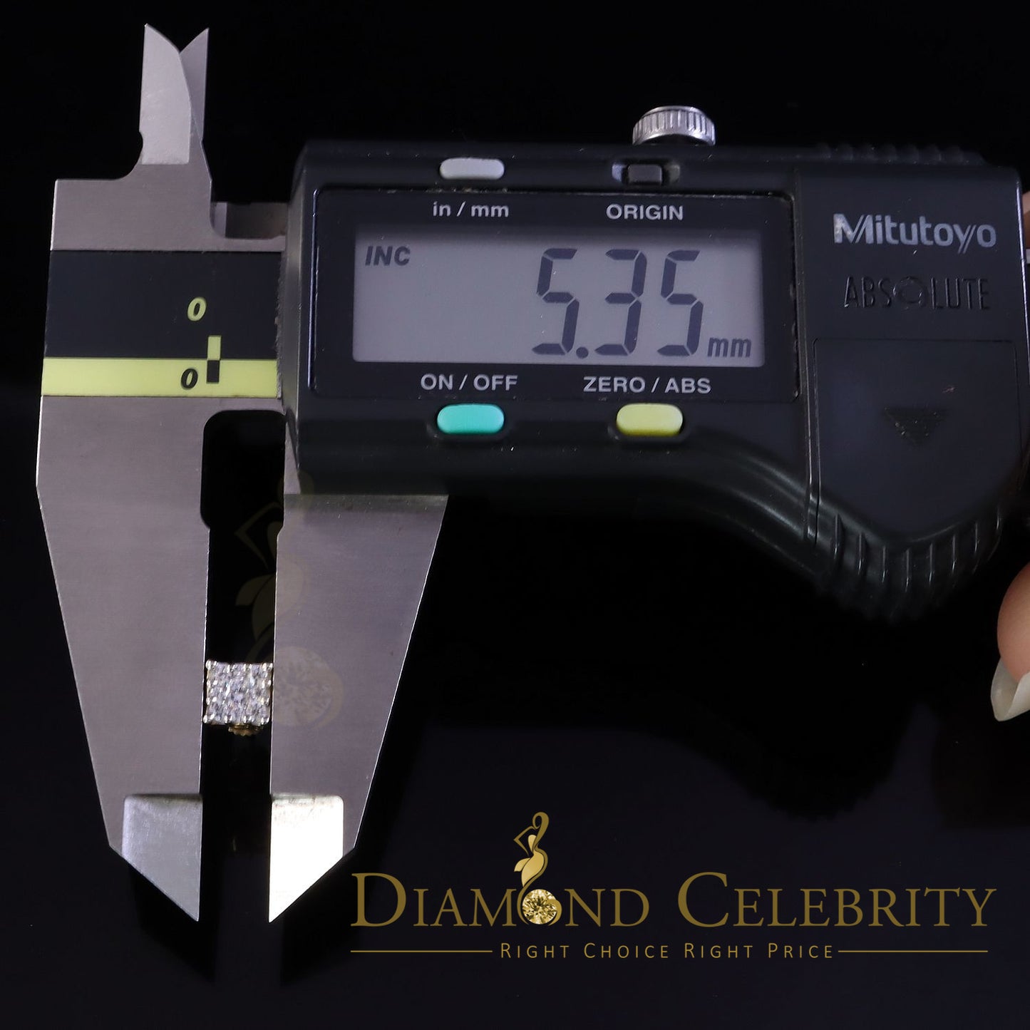 DiamondCelebritees  Hip Hop 925 Yellow Silver 0.6ct Cubic Zirconia Women's & Men's Square Earrings