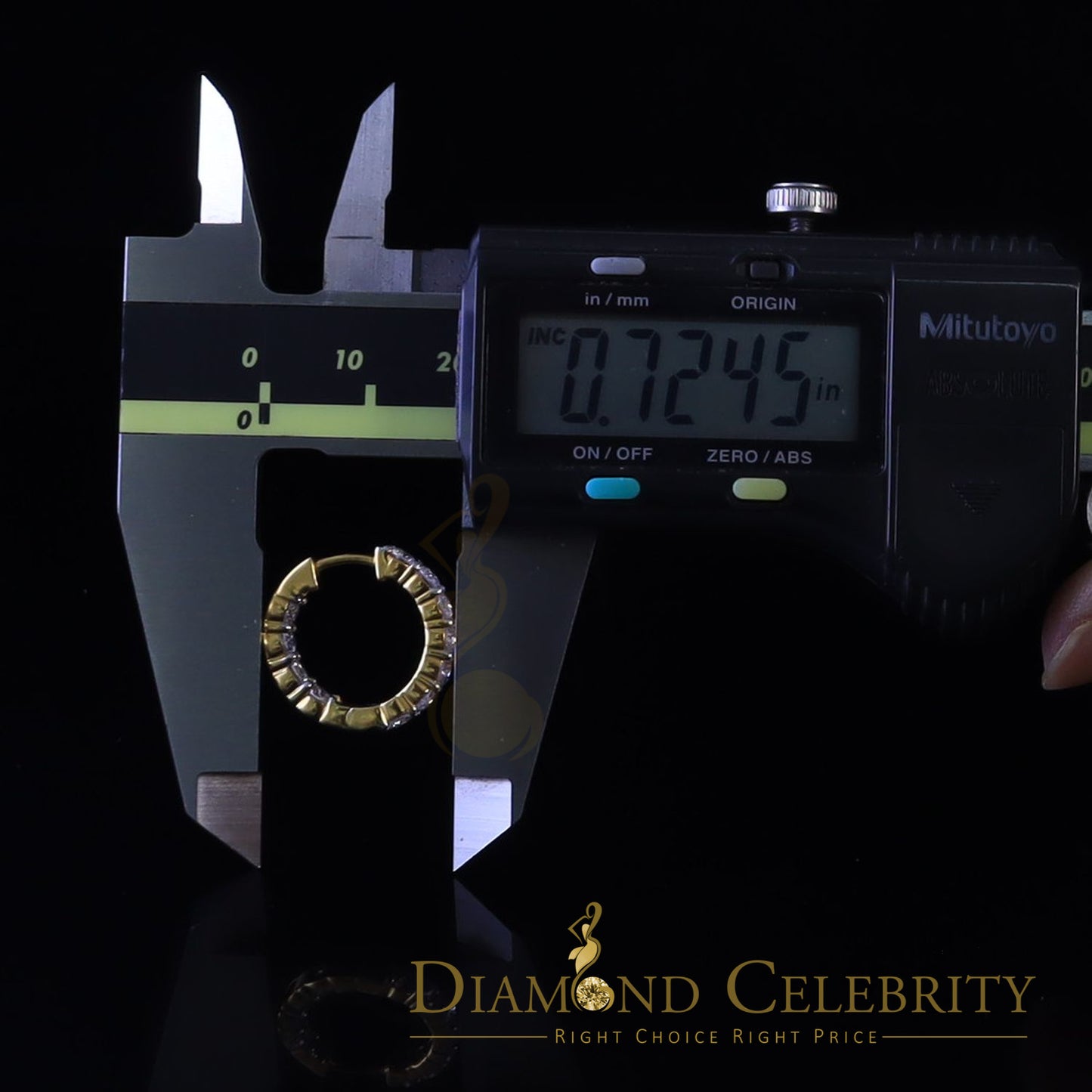 DiamondCelebritees 2.50ct Moissanite Yellow 925 Sterling Silver Women's In and Out Hoop Earrings