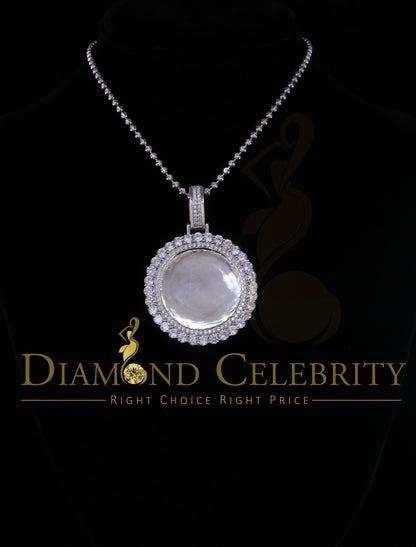 DiamondCelebritees White Charm 925 Sterling Silver Round Shape Pendant with15.09ct Cubic Zirconia