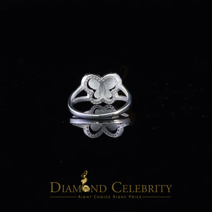 DiamondCelebritees Religious White Butterfly 925 Silver CZ Mother Mary Women's Ring Size 9.5