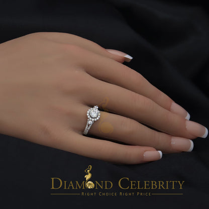 DiamondCelebritees 2.50ct Sterling Silver White Cubic Zirconia Flower Wedding Women's Ring Size 7