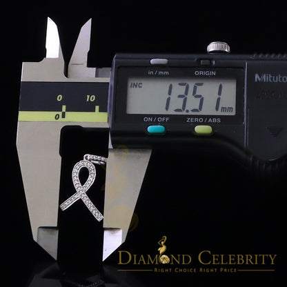 DiamondCelebritees White Ribbon Shape Pendant 925 Sterling Silver with 0.26ct Cubic Zirconia stone