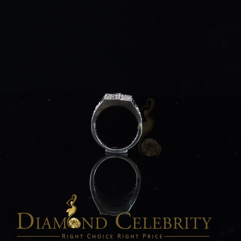 DiamondCelebritees 925 Silver White Cubic Zirconia 2.00ct Wide Square Men's Engagement Ring Size11