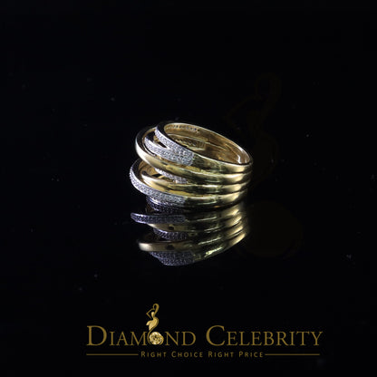 DiamondCelebritees 1.50 ct 925 Sterling Yellow Silver Cubic Zirconia Cocktail Womens Ring Size 9.5