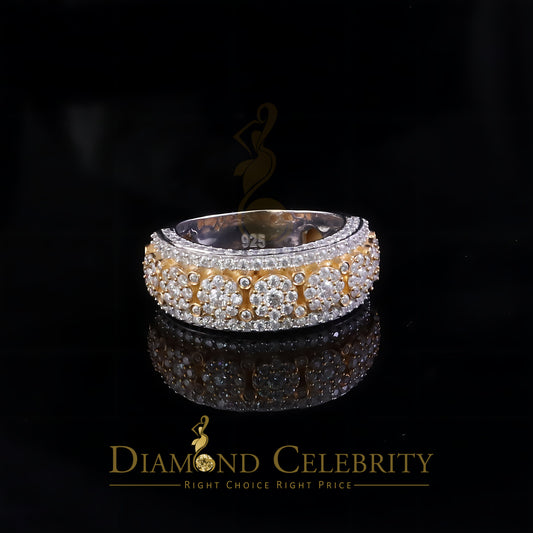 DiamondCelebritees 925 Moissanite White Round Shape Band Ring size 8 For Men's 2.50ct Silver VVS'D