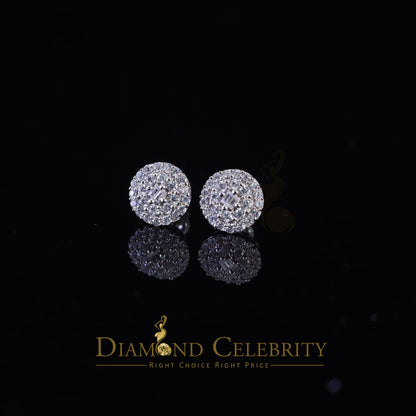 DiamondCelebritees  925 Sterling White Silver 1.86ct Cubic Zirconia Round Women's Stud Earrings