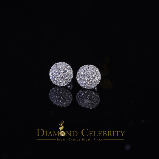 DiamondCelebritees  925 Sterling White Silver 1.86ct Cubic Zirconia Round Women's Stud Earrings