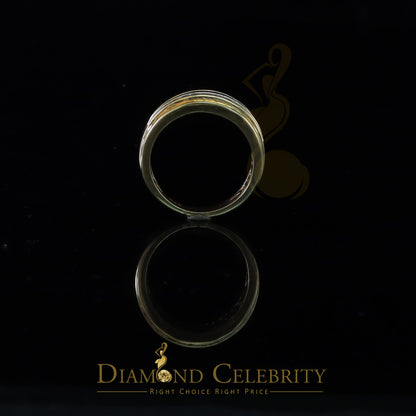 DiamondCelebritees Men's 0.50ct Cubic Zirconia Yellow 925 Sterling Silver Round Ring Size 10