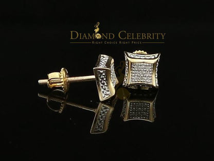DiamondCelebritees 10K Yellow Real Gold with Real 0.05CT Diamond Men's /Ladies Stud Earring