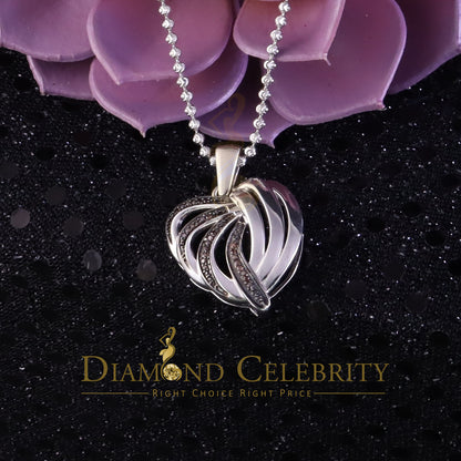 DiamondCelebritees White Heart Shape looking 925 Sterling Silver Pendant 0.22ct Cubic Zirconia