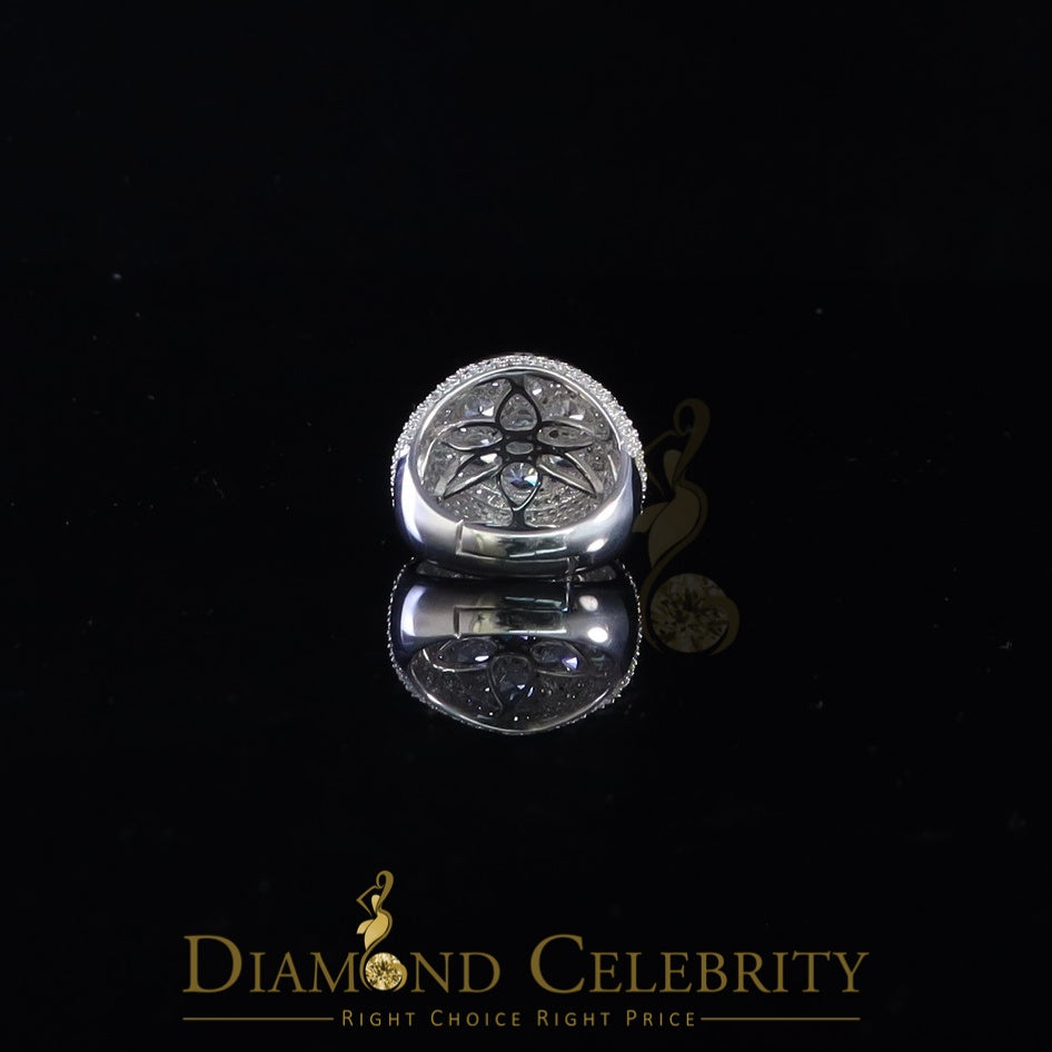 DiamondCelebritees Men's 12.5ct Cubic Zirconia white Silver Round Adjustable Ring From SZ 11 to13