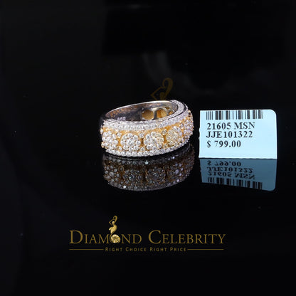 DiamondCelebritees 925 Moissanite White Round Shape Band Ring size 8 For Men's 2.50ct Silver VVS'D