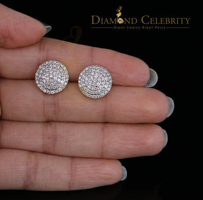 DiamondCelebritees 10K Real Yellow Gold Real Diamond 1.25CT Men's/Women's Stud Round Earring