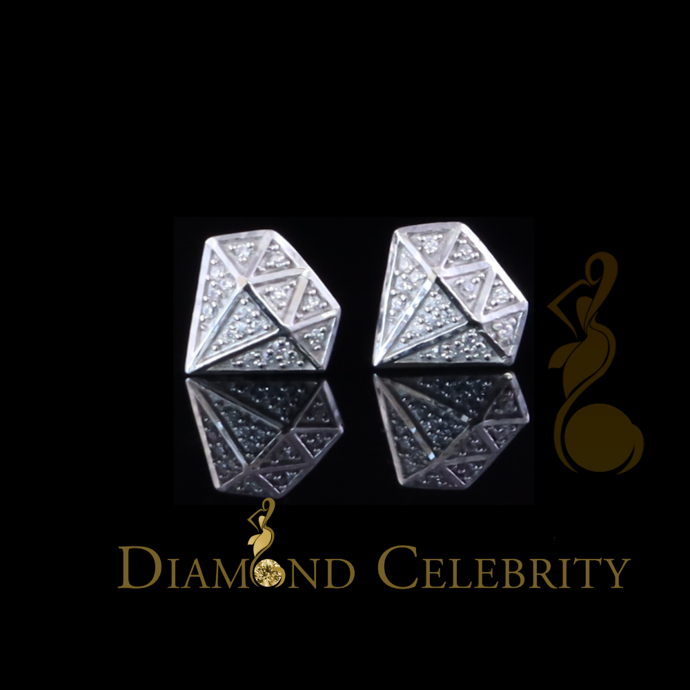 DiamondCelebritees  0.24ct Cubic Zirconia 925 White Silver Women's & Men's Hip Hop Stud Earrings