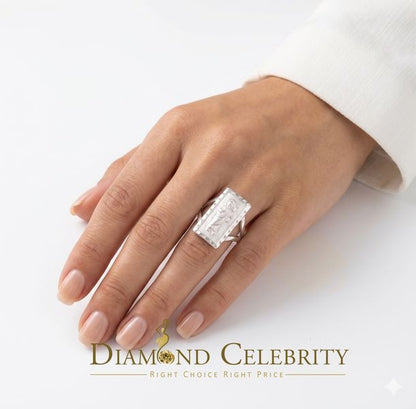 DiamondCelebritees Catholic White 925 Sterling Silver St Jude Fancy Women's Religious Ring SZ 9.5