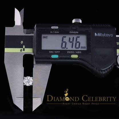 DiamondCelebritees 10K Real White Gold with 2.00ct Round VVS 'D' Color Moissanite Stud Earrings