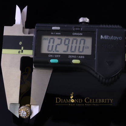 DiamondCelebritees Men's/Womens 925 Silver Yellow 0.50ct VVS 'D' Moissanite Round Stud Earrings