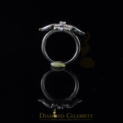 DiamondCelebritees 925 Sterling White Silver 0.75ct Cubic Zirconia Butterfly Womens Ring Size 6