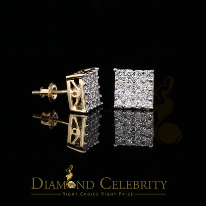 DiamondCelebritees 10K Real Yellow Gold with 1.00CT Real Diamond Men's/Women's Stud Earrings