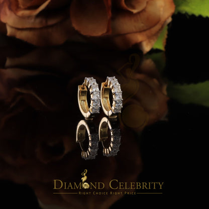 DiamondCelebritees 2.00ct Moissanite Princess Yellow 925 Sterling Silver Women's Hoop Earrings
