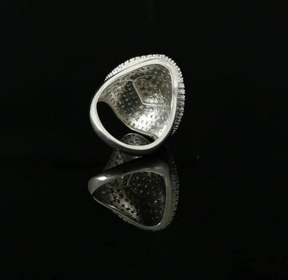DiamondCelebritees 925 Sterling White Silver With Cubic Zirconia 1.67 ct Cocktail Ring Size 7.5
