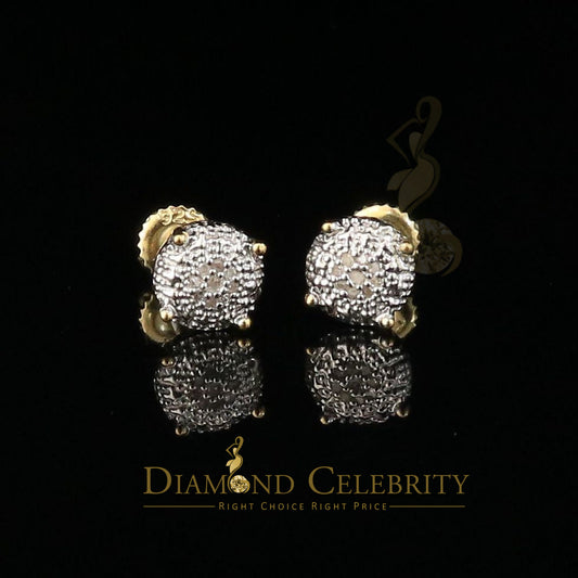 DiamondCelebritees 0.05ct Real Diamond 925 Sterling Silver Yellow For Men's & Women's Round Earring