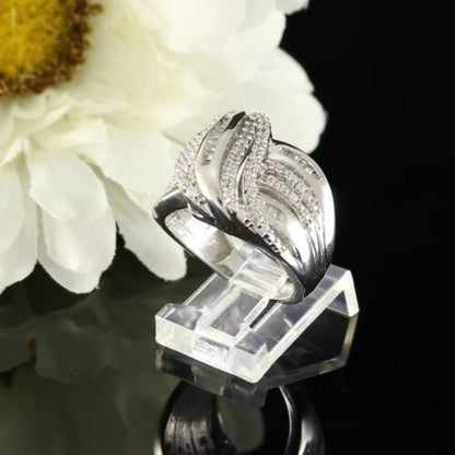 DiamondCelebritees 925 Sterling Silver 3.10ct White Cubic Zirconia Cocktail Womens Ring Size 7