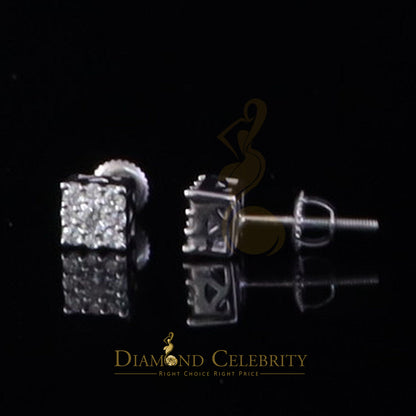 Diamondcelebritees Square Women & Men 925 Silver White 0.50ct VVS D Moissanite Square Stud Earring