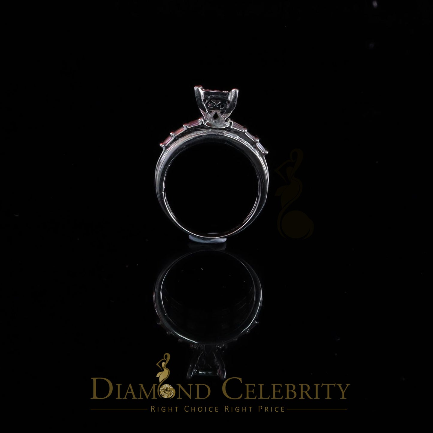 DiamondCelebritees 925 White Silver 1.31ct Cubic Zirconia Cinderella Engagement Womens Rings Size 8