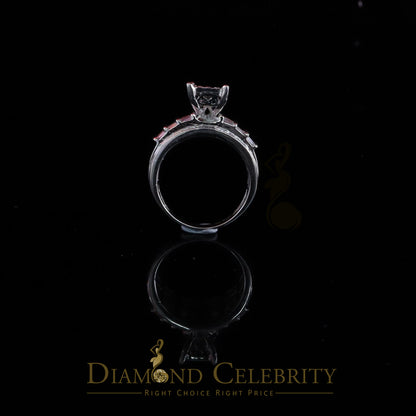 DiamondCelebritees 925 White Silver 1.31ct Cubic Zirconia Cinderella Engagement Womens Rings Size 8