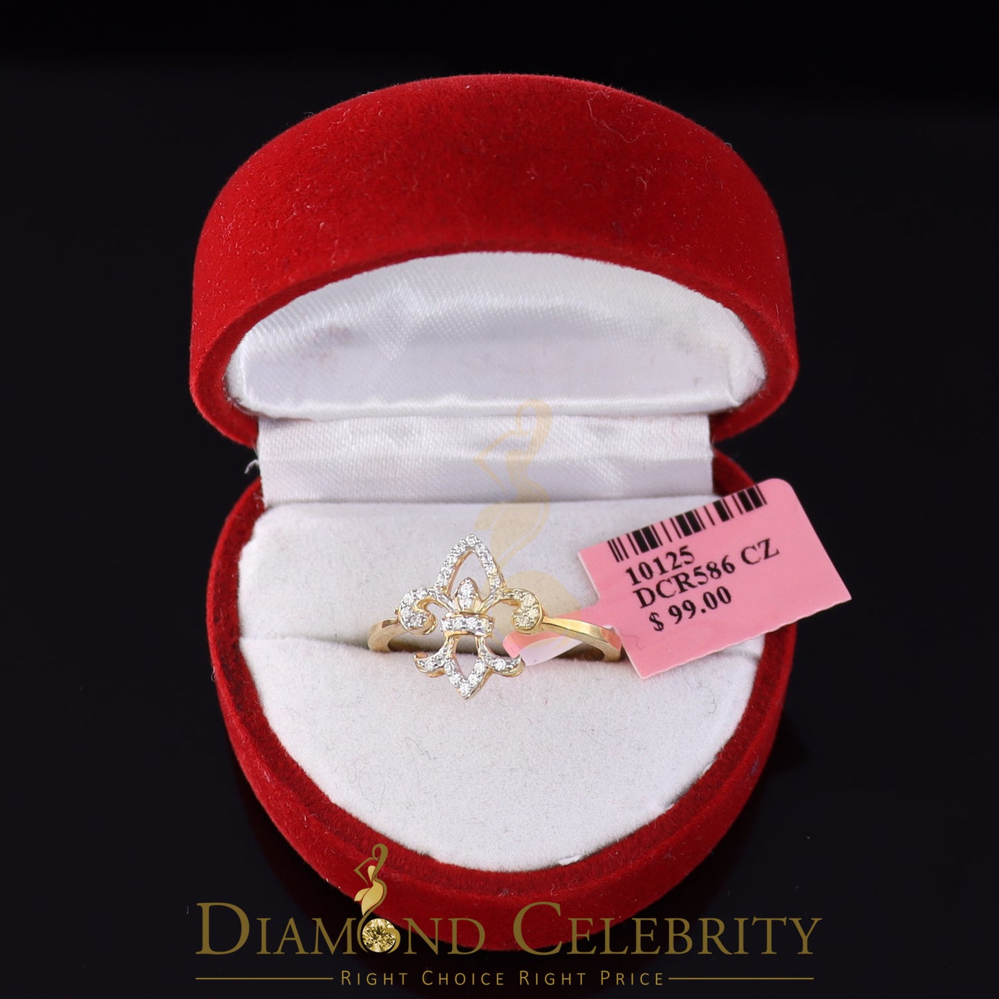 DiamondCelebritees 0.30ct Cubic Zirconia Yellow 925 Sterling Silver Saints Womens Gifts Ring Size 7