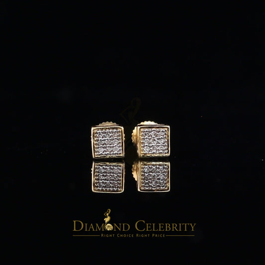DiamondCelebritees 0.05CT Real Diamond 10K Real Yellow Gold with Men's/Women's Stud Micro Earring