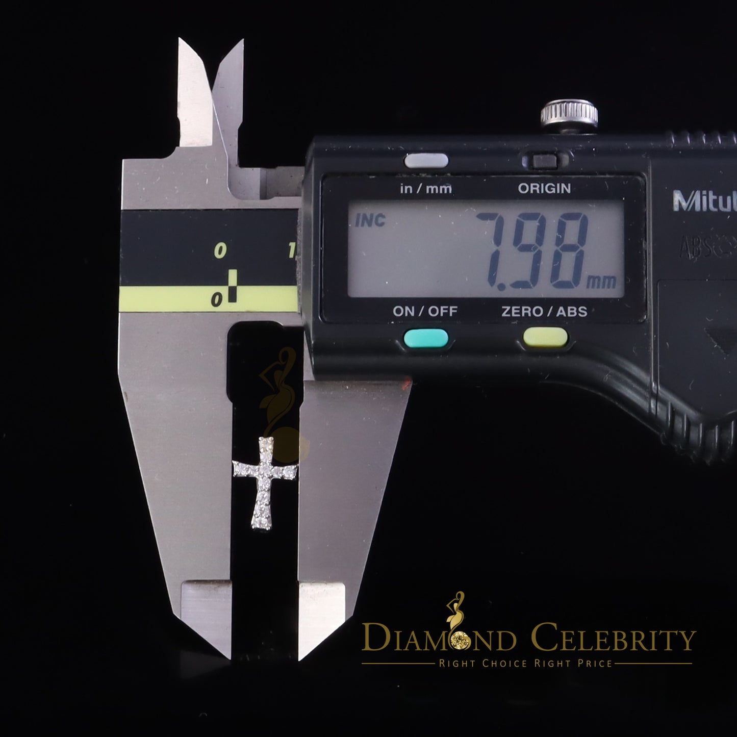 Diamondcelebritees 925 Silver Round Shape White Hip Hop Cross Stud Earrings 22 Moissanite for Women