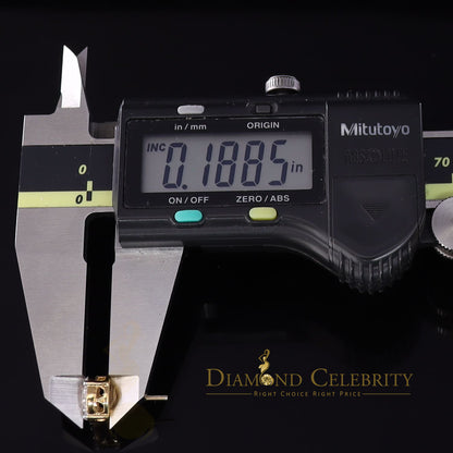 DiamondCelebritees  Yellow Silver 1.12ct Cubic Zirconia 925 Women's & Men's Hip Hop Square Earrings