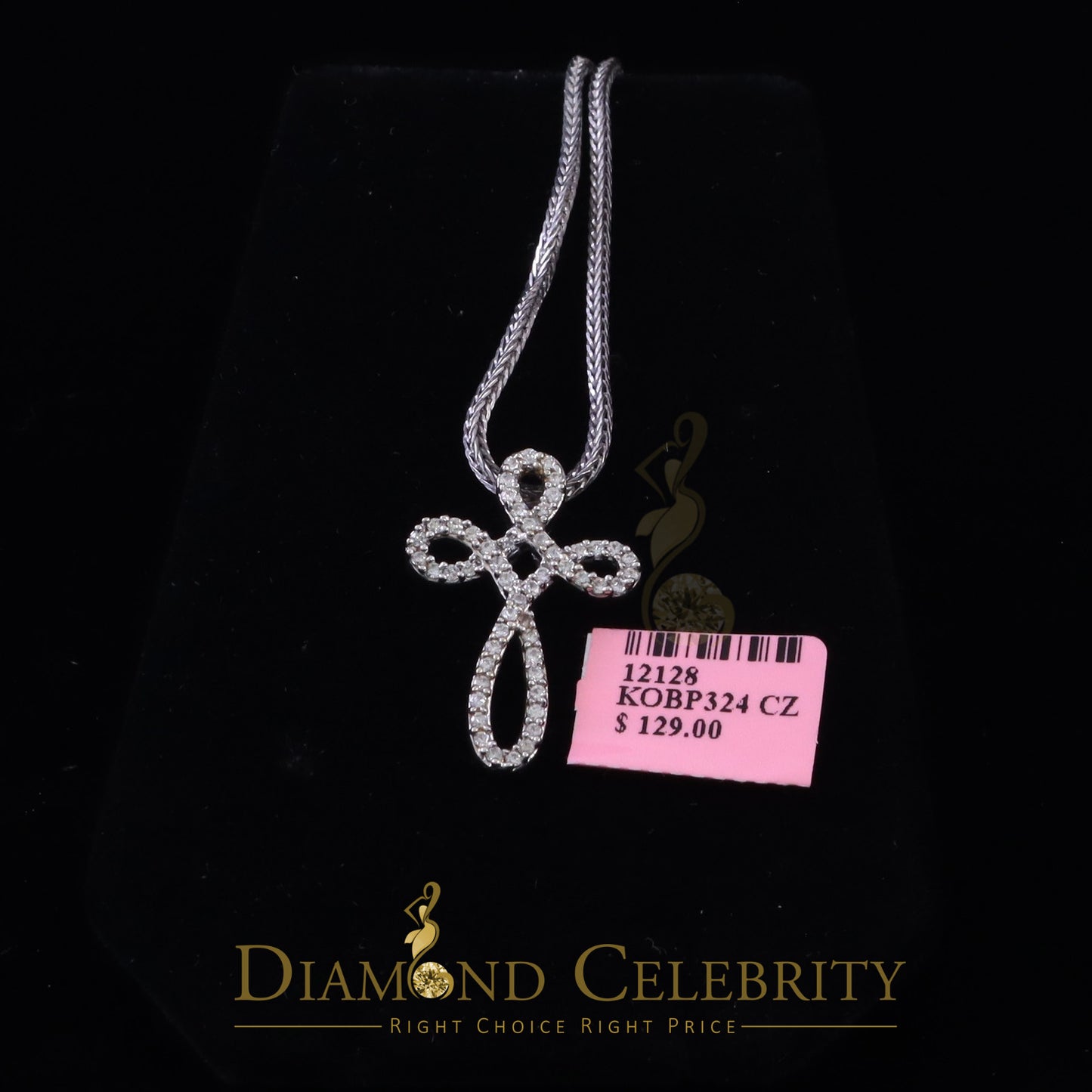 DiamondCelebritees White Charming Necklace 925 Sterling Silver Pendant with 3.41ct Cubic Zirconia