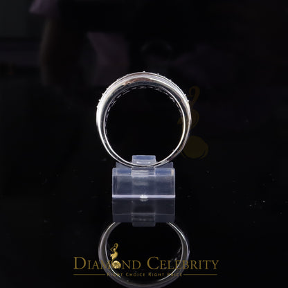 DiamondCelebritees White Silver Round Cubic Zirconia 1.25ct Men Adjustable Ring From SZ 10 to 12