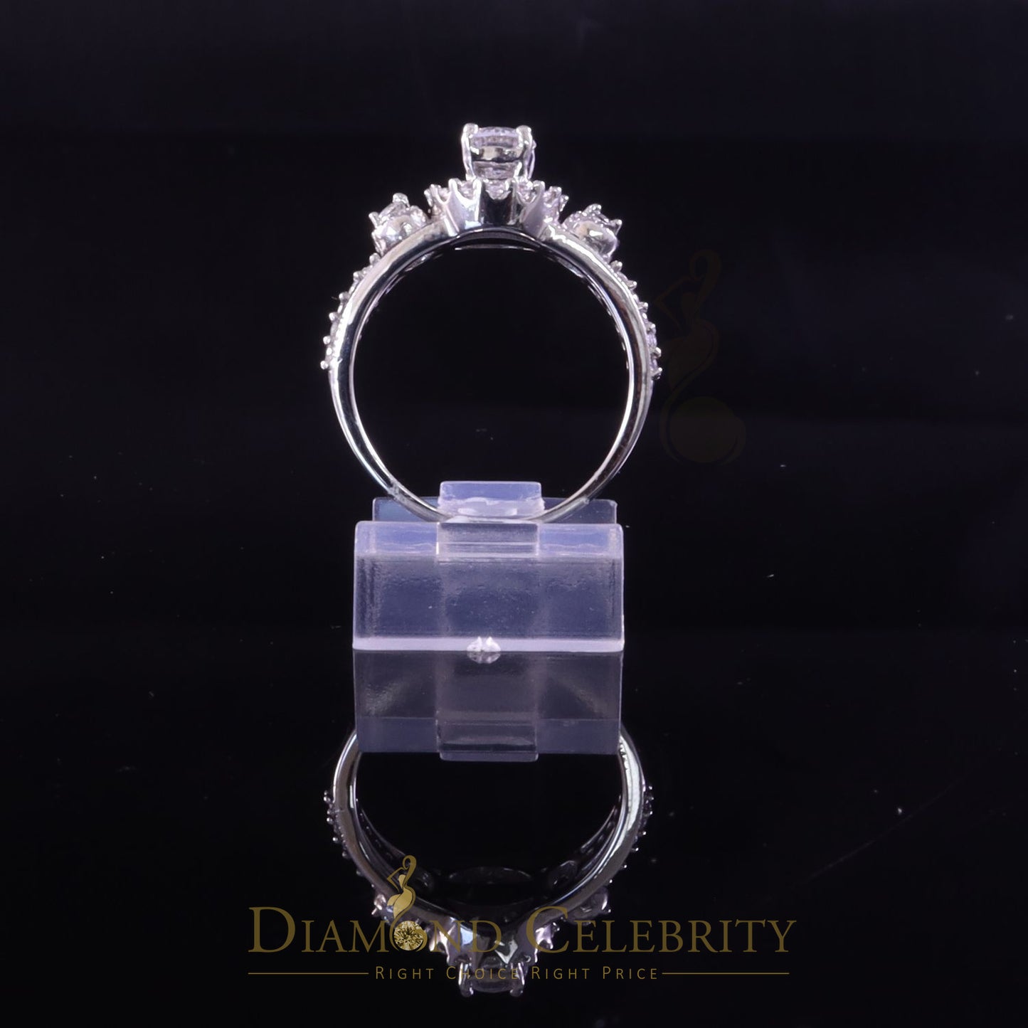 DiamondCelebritees 1.31ct Cubic Zirconia 925 White Sterling Silver Women Engagement Rings Size 7