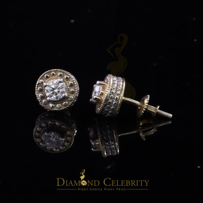 DiamondCelebritees Men's/Womens 925 Silver Yellow 0.50ct VVS 'D' Moissanite Round Stud Earrings