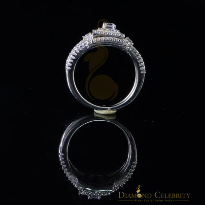 DiamondCelebritees 2.44ct Cubic Zirconia Sterling White Silver Square Bridal Womens Ring Size 7