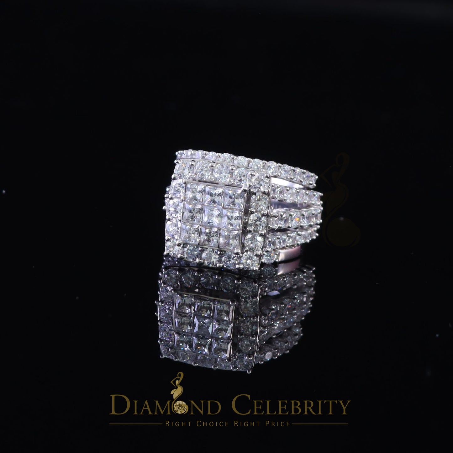 DiamondCelebritees 925 Sterling White Silver Round Cubic Zirconia Luxury Bridal Set Ring Size 8