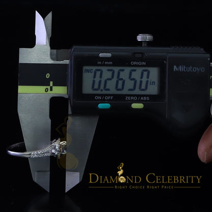 DiamondCelebritees 2.50ct Sterling Silver White Cubic Zirconia Flower Wedding Women's Ring Size 7